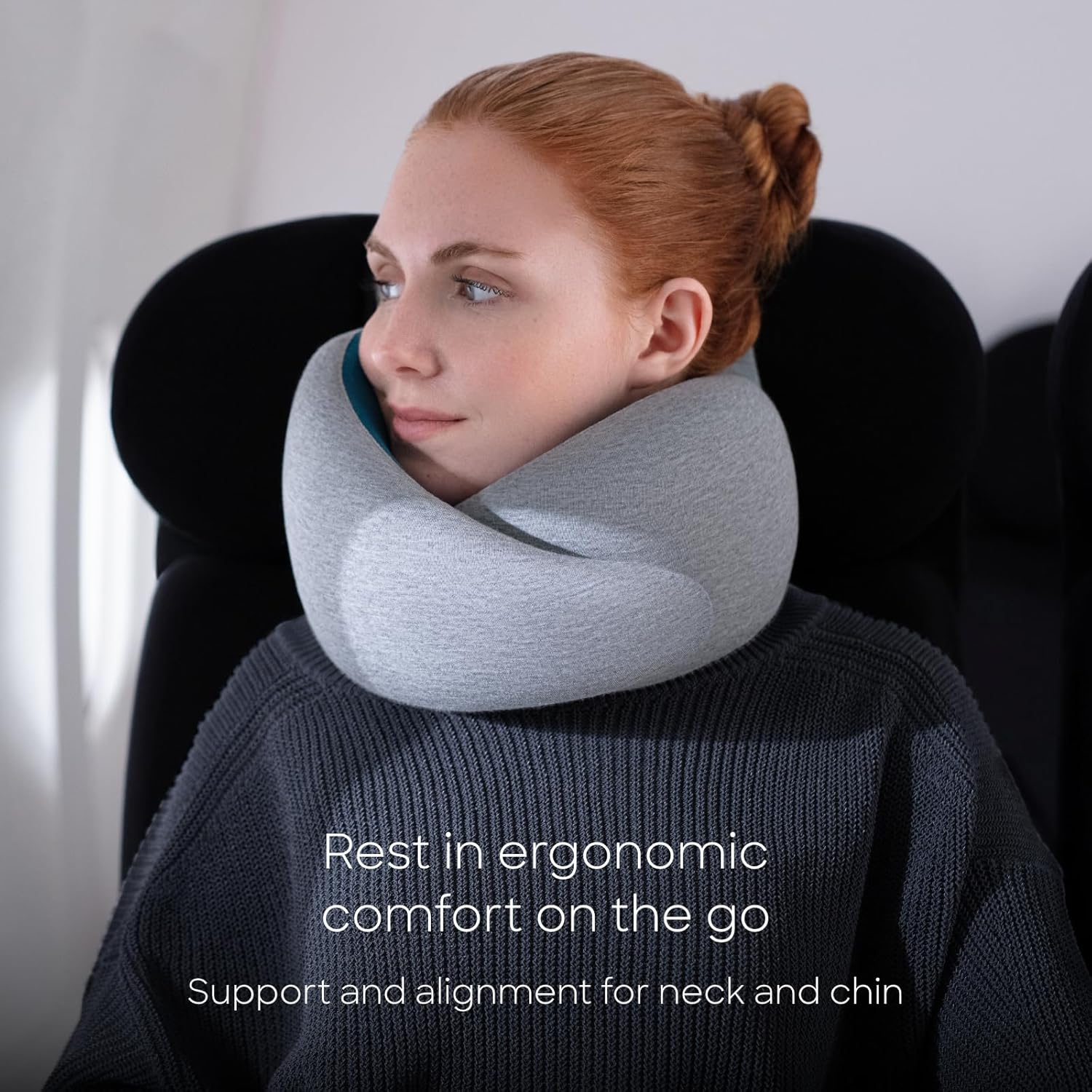Ostrichpillow Go Neck Pillow, Travel Pillows for Airplanes, Premium Memory Foam Travel Pillow, 360º Ergonomic Design, Asymmetrical Sides, Travel Bag Included, Washable Modal Cover - Image 6