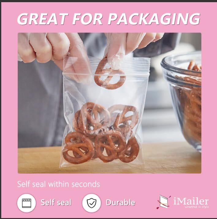 iMailer - 1000 Pcs- 9" x 12" Clear Zip Bags - Reclosable Plastic Zip Poly Bags for A4, Letter Sized Documents, Clothing - Image 5